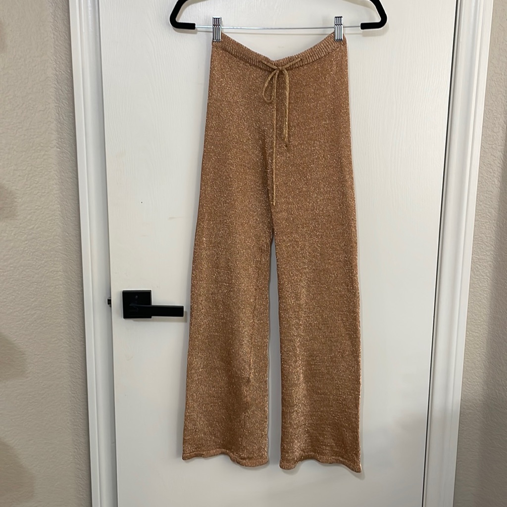 Fashion Nova Tan Knit Swim Coverup Pants